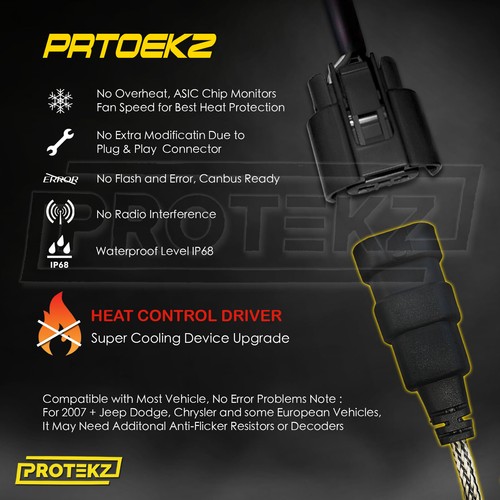 Protekz LED Headlight Kit 2 Bulbs CREE H11 6000K for 2019 Fiat 124 Spider - Picture 5 of 12