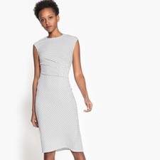 LA REDOUTE LADIES GRAPHIC PRINT BODYCON DRESS BLACK / WHITE NEW (ref 528) SALE