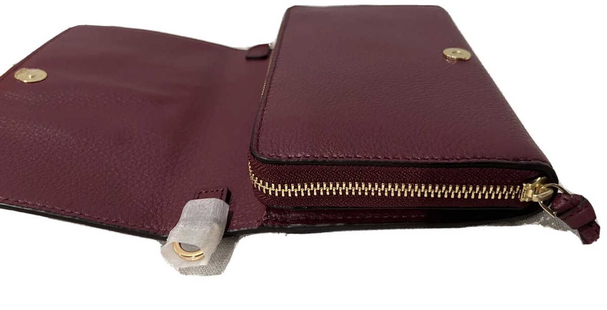 New Tory Burch Harper Flap Crossbody Bag Zip Around Pebbled