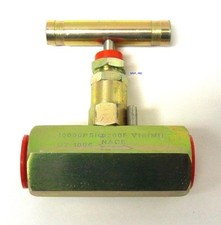 Needle Valve 1/4" FNPT X FNPT 10,000 PSI Steel NACE T-Bar Handle New <395IN03