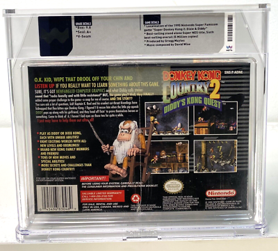 Donkey Kong Country 2 II New Super Nintendo SNES WATA Grade 9.8 A+