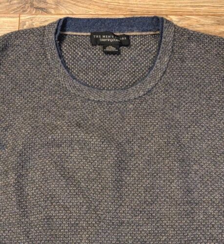 Bloomingdales Mens Store Blue Knit Cashmere Wool B