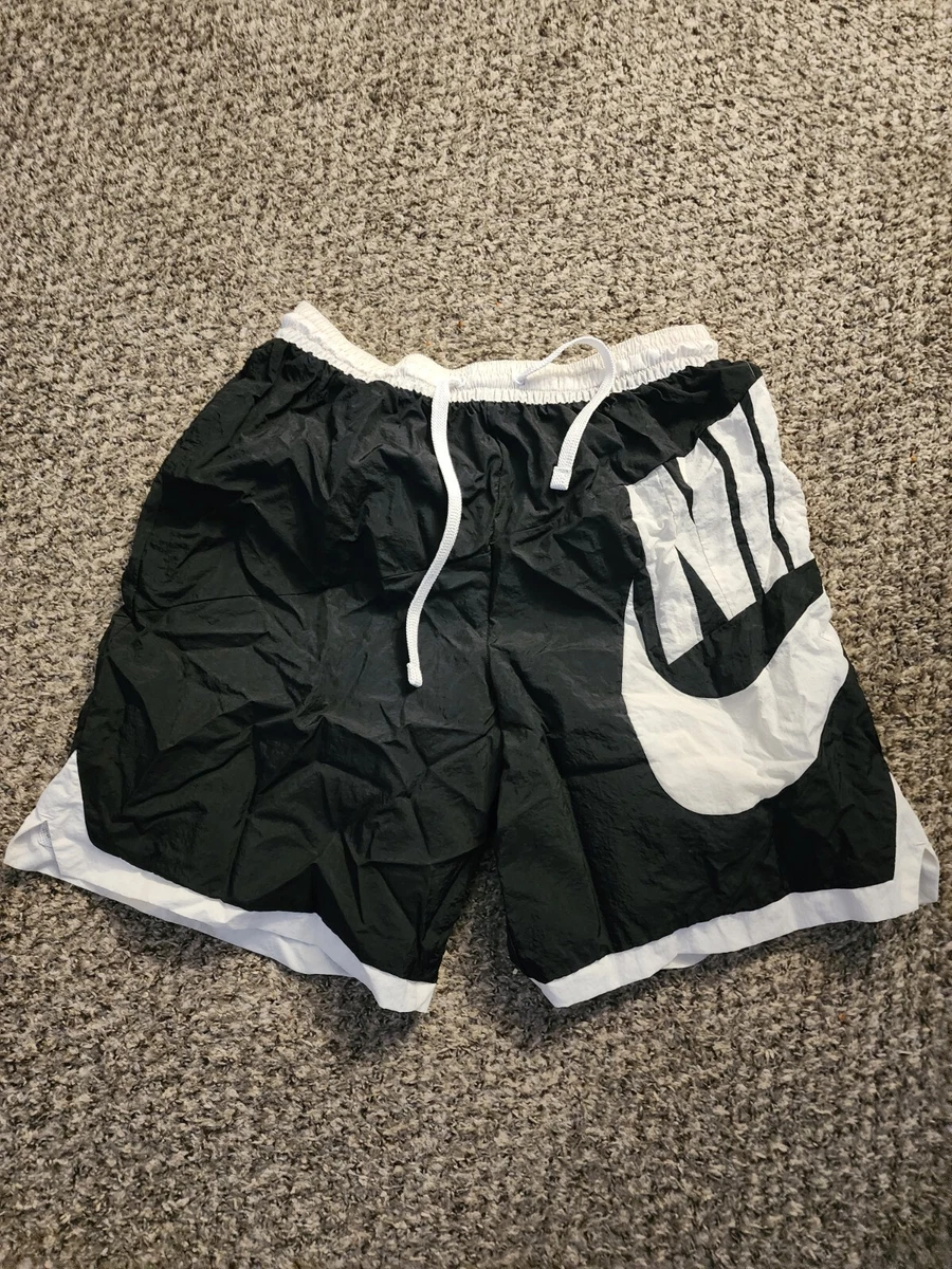 Nike+Mens+Throwback+Futura+Basketball+Shorts+Black+White+CV1829-010+S for  sale online