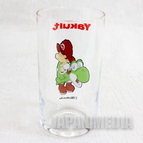 Retro RARE Super Mario Bros. Baby Mario on Yoshi Glass JAPAN GAME FAMICOM