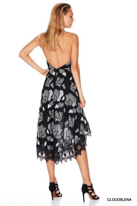 NWT La Maison TALULAH $320 STOLE THE SHOW Hi-Low Scalloped Hem