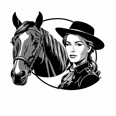 Cowgirl Horse Western Stickers for Horse Trailer Digital Print Choice of Sizes.