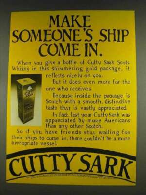 1978 Cutty Sark Scotch Ad - Make Someone's Ship Come In