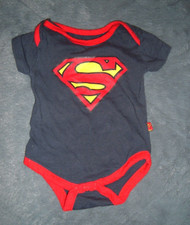 DC Comics Superman Infant 0-3 Months Blue w/ Logo One Piece