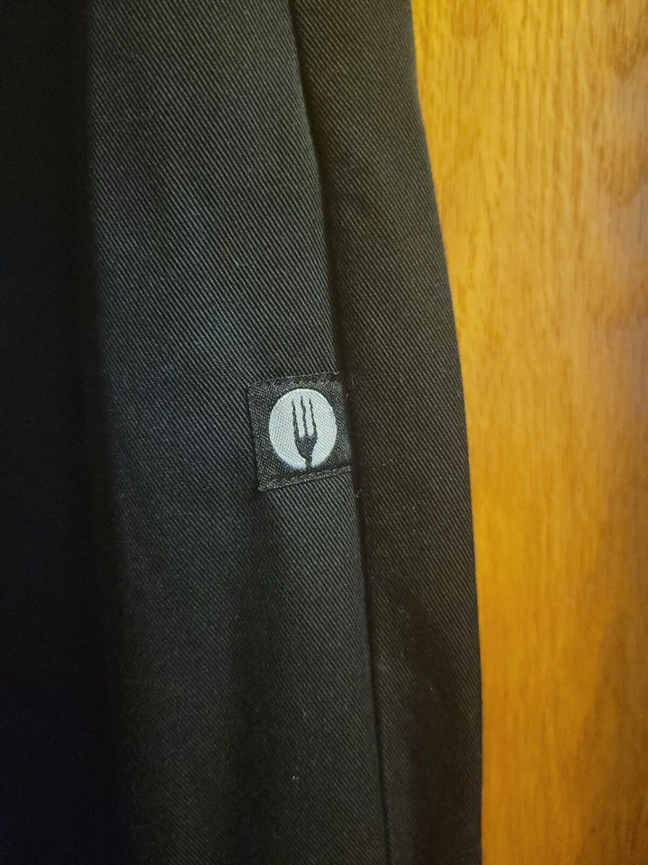 Chef Works  Chefs Cooks Black Elastic Uniform Pants With Zipper Sz 3XL RG Used  - Image 4 of 4