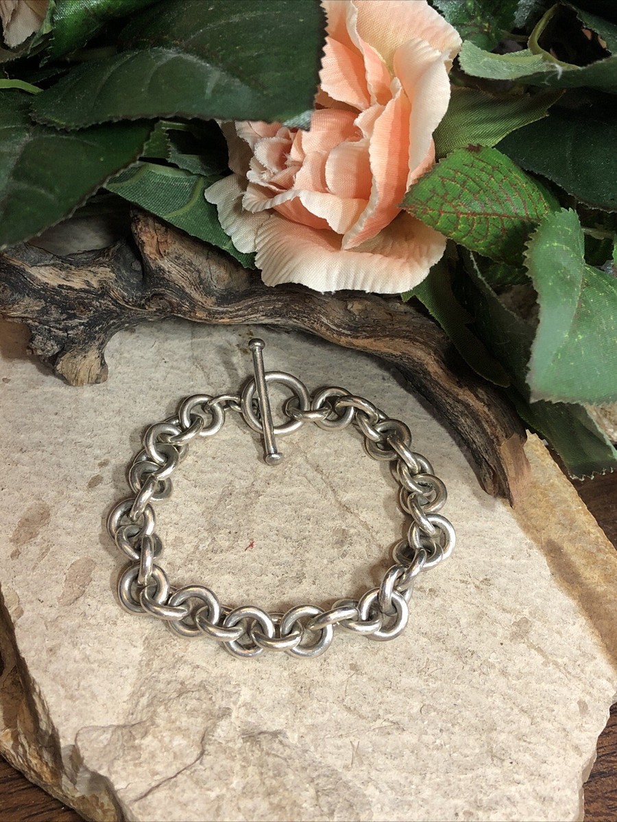アクセサリー Vintage Silver Toggle Chain Bracelet 925 Vintage Silver Toggle Chain Bracelet 925