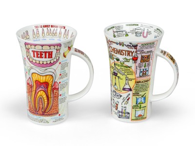 Becher Glencoe Teeth, hochwertige Porzellantasse mit Zahn Motiv