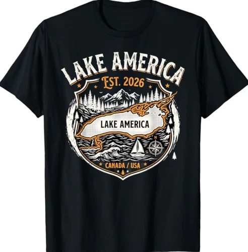 Lake America Funny Ontario USA Canada Pro Trump Graphic T-Shirt - product listing photo