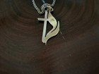 James Avery Retired 14k/Sterling Silver Cross/Flame Pendant w/18” JA Chain — photo 2