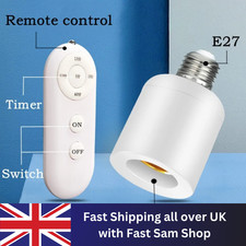 Modern E27 LED Light Bulb Lamp Holder Base Wireless Remote Control 10m Range UK
