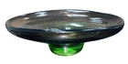Stunning Murano Style Hand blown Glass Bowl Green Brown Mcm VTG 9.5x7.5x3"