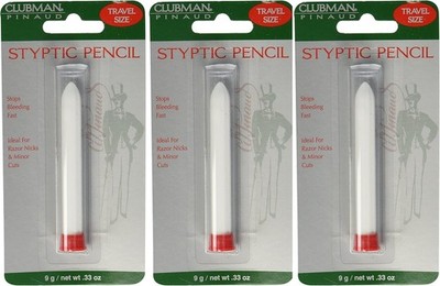 Clubman Pinaud Styptic Pencil Travel Size .33 oz (Pack of 3)