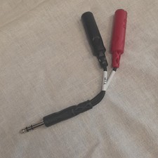 Hosa Technology TRS Male 1/4 in to Dual TS Female 1/4 in Adapter Cable Black Red