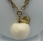HTF Signed Nettie Rosenstein Gold Tone Necklace Apple Pendant — photo 1