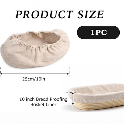 Naturfaser Banneton Einlagen 3er Pack 10 x 6 Zoll Wiederverwendbar Oval Teigabde