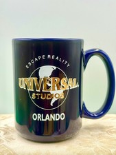 UNIVERSAL STUDIOS ORLANDO Blue & Gold Souvenir Mug Cup