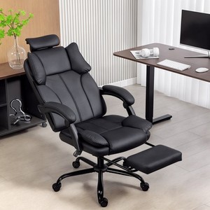 HOMCOM chaise de bureau, chaise de bureau inclinable en tissu pour animaux familiers, noir