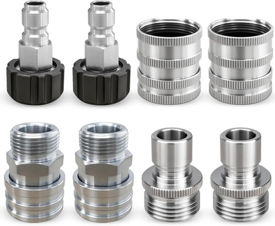 #ad 8Pcs Pressure Washer Quick Connect Kit M22 to 3 8 Quick Disconnect 3 4 to Q $18.86