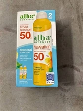 Alba Botanical SPF 50 Spray Coconut Sunscreen  2 Pack - Ex 11/24