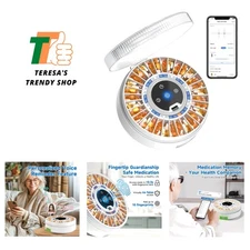 Child-Resistant 31-Slot Pill Dispenser with Alarm Light and Fingerprint Security