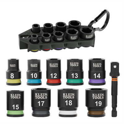 Klein Tools Grab-And-Go Impact Socket Set, Metric, 10-Piece 33809M