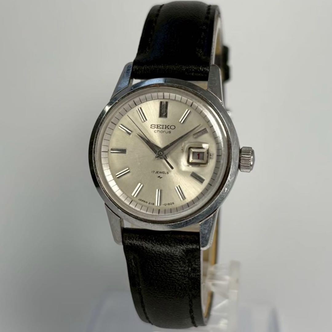 Seiko Chorus 2118 0230 1969 Manual Wind Watch 27mm Silver Dial