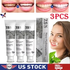 3x 7.5% Hap Nano-Hydroxyapatite Toothpaste Remove Deep Clean For Sensitive Teeth