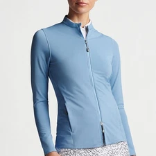 $195 Peter Millar Women’s Katy Full-Zip Layer - Blue - Medium - New With Tags