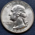 1947 D Washington Quarter 25c Silver BU UNC GEM Brilliant Uncirculated #97305
