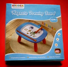 Kikidex Magnetic Drawing Board Toddler Girl Toys for 1/3 Year + Soft Pink