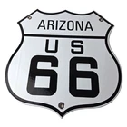 Vintage US Route 66 Sign - Arizona Porcelain Highway Road Gas Oil Pump Sign