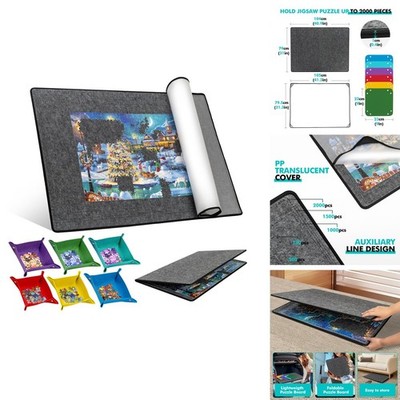 Becko US 2000-pc Foldable Puzzle Board 6 Colorful Trays TPU Cover Dark Gray