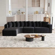 NEW⚡131.1-inch Chenille Sectional Sofa Set,Modern Cloud-Shaped Curved Sofa,In