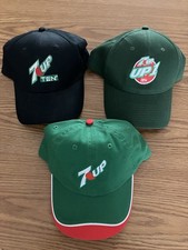 (3) Different 7UP Baseball Caps New Never Worn Very Collectible