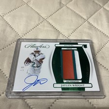 2024 Panini Flawless Jaylen Wright Rookie Patch Auto RC Emerald #2/5 