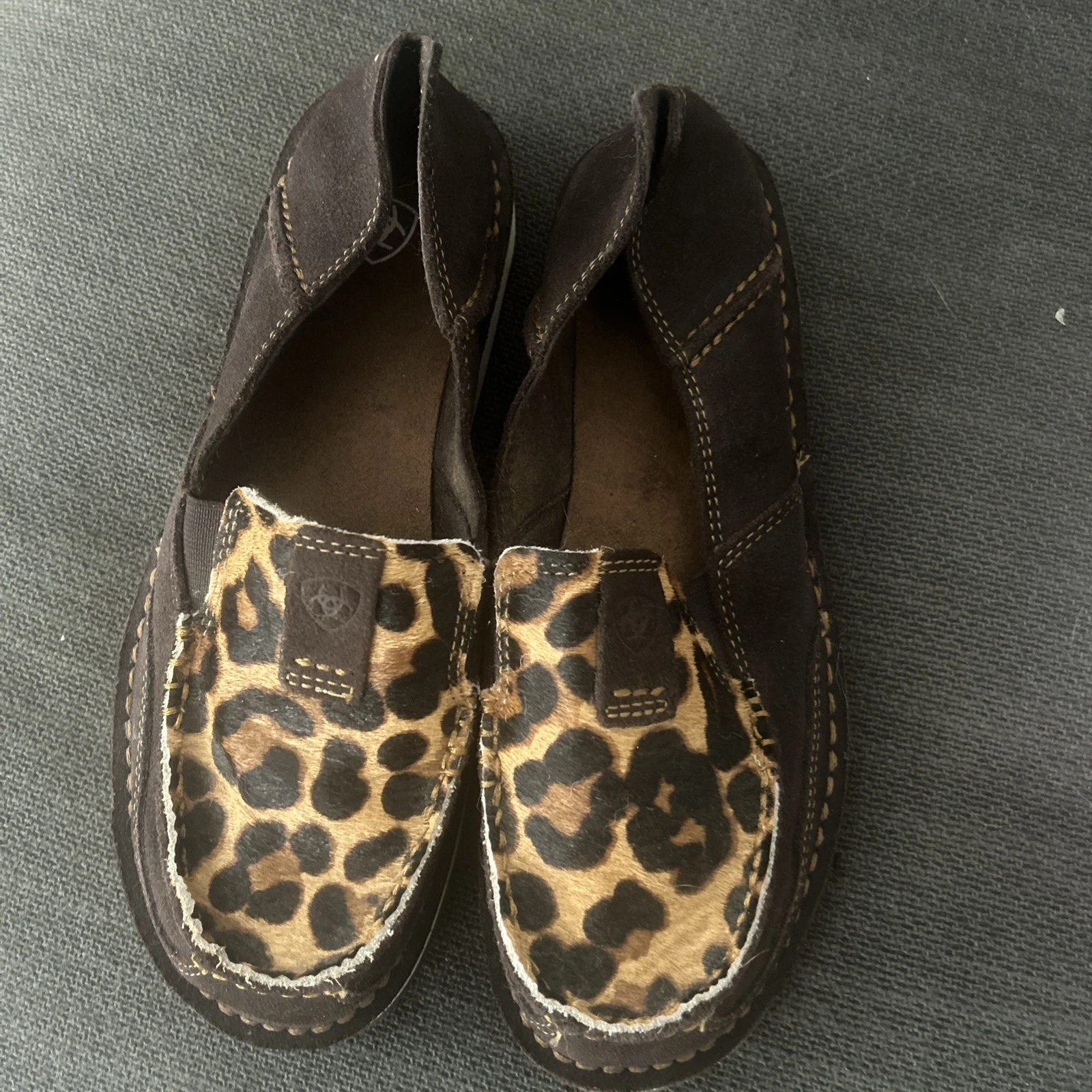 Ariat 10023012 Cruiser Cow Print Brown Slip-On Loafer Shoes Women's US 7.5B