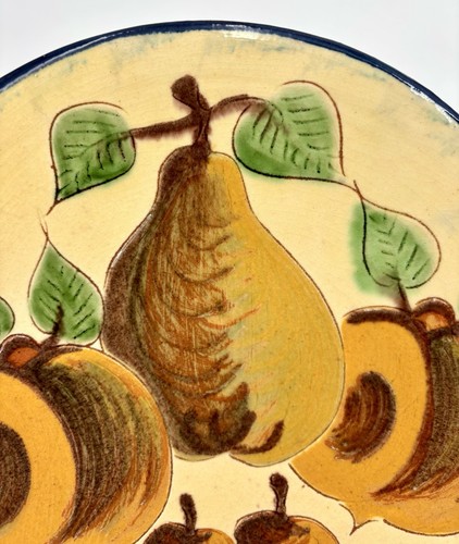 Piatto/targa da parete vintage PUIGDEMONT ARTE SPAGNOLA CERAMICA design frutta 24,5 cm - Foto 4 di 10