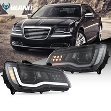 VLAND Headlights Assembly For 2011-2023 Chrysler 300 w/LED DRL Startup Animation