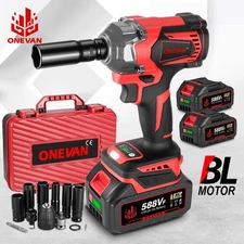 1200Nm High Torque Brushless Cordless Impact Wrench 1/2" Driver With 2 Battery