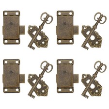 4 Sets Cabinet Lock Replacement Parts Desk Locks for Drawers with Key