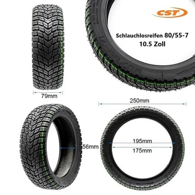 Navee N65i CST Reifen 80/55-7 10.5 Zoll Scooter Schlauchlos Montage Reifen /-Neu