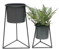 Blumenhocker Mit Topf Metall Schwarz 2Er Set 96052 BlumenstäNder Pflanzenhocker