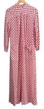 Miss Elaine VTG Lightweight Fleece Red  Wht Chck Robe S/M Loungewear Cozy
