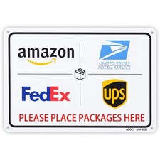 Package Delivery Sign for Outside, Home Box - Metal 2.33 in, Place Here