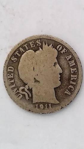 1911-D United States Barber Head Dime
