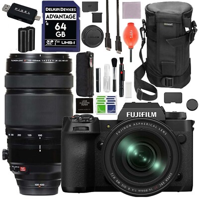 Fujifilm X-H2 Camera w/ XF16-80mm Lens & XF 100-400MM f/4.5-5.6 R LM Lens Bundle